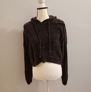 Black knitted hoodie